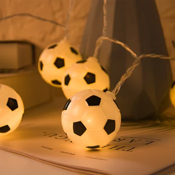 1,5 m jalgpall Jalgpall String LED Tuled Haldjas LED Lamp Poiss Sport Sünnipäeva Asjade Jalgpalli Teema Poole Teenetemärgid