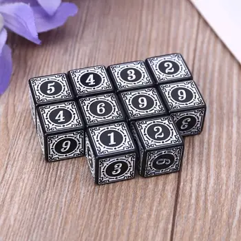 10 Tk Akrüül Polyhedral Dices Rolli Mängima Laua Mängu Dices Kuus Külgedega Dices Nelinurkse Ristlõikega Dices Mahjong Tarvikud