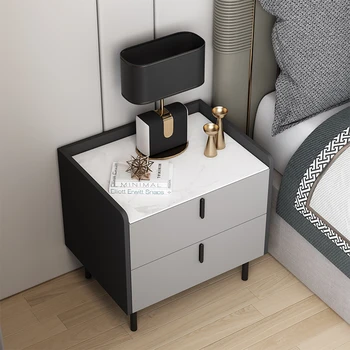 Kerge luksus kiltkivi minimalistlik öö tableModern minimalistliku Põhjamaise halli, öö kapp, magamistuba säilitamise kapp, väike kapp