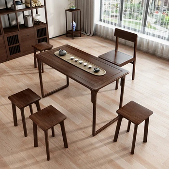 Täispuidust tee tabel diivanilaud leibkonna tee laud ja tool koostisega väike laud rõdu tee tabel tabel