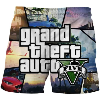 Uudne 3D Vabaaja Püksid GTA 5 Grand Theft Auto Mängu Prindi Suvel lühikesed Püksid Mees Streetwear Punk Rock Rap Lühikesed Püksid Kohandatud