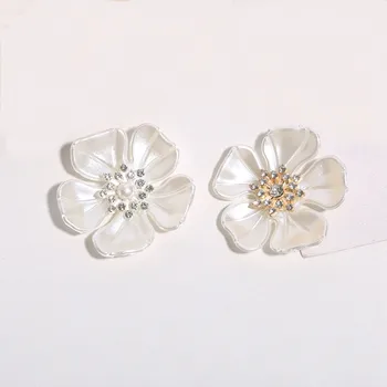 10 TK 36mm Metall, Sulam, Kristall Rhinestone Imitatsioon Shell Pärl Lilled DIY Sõle Juuksed Ornament Ehted Tegemine