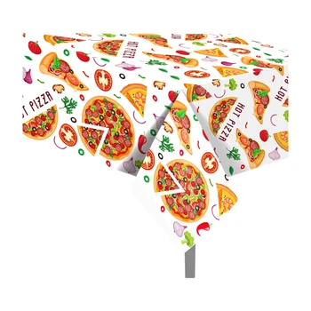 130*220cm Cartoon Pizza Toidu Väljas Telkimine, Grill Sünnipäeva Tausta Ühekordselt Tablecovers Placemats Laudlinad