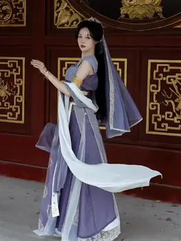 2023 hiina iidse lääne piirkondade dunhuang stiili parandada hanfu naine lääne-han element varrukateta tantsu kostüüm sätestatud s509