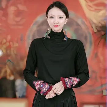 2024 riigi lille tikandid seista krae etnilise särk streetwear hiina vintage baasi särk idamaine elegantne retro t-särk