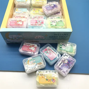 36pcs/Set Sanrio Instant Hand Soup Hello Kitty Kuromi Meloodia Cartoon Seebiga Pesta Käsi Kastis Värv Lehe Ühekordselt kätepesu Seep