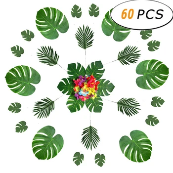 60 tk Per Set Havai Kilpkonn Leaf Hibiscus õnge Lehed ja Lilled Diy Tropical Beach Outdoor Indoor Pulmad Tabel decor