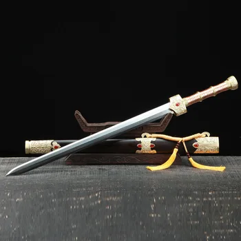 88cm Damaskuse terasest mõõk Hiina kung fu mõõk käsitsi sepistatud filmi Kuningas Mõõga seriaal keskaegse käsitöö kaheksa küljed puidust katana