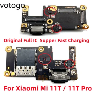 Algne Täis IC Kiire Laadija Xiaomi Mi 11T / 11T Pro Laadimine USB Pordi SIM-Kaardi Lugeja Pesa, Juhatuse MIC-Liides Flex Kaabel