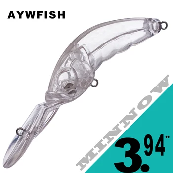 AYWFISH 10TK / Palju 3.94 AASTAL 10.5 G Ujuv Vänt Ostmisele Läbipaistev Keha Deep Water Diver Värvimata Lepamaim Kalapüügi Lures Toorikud