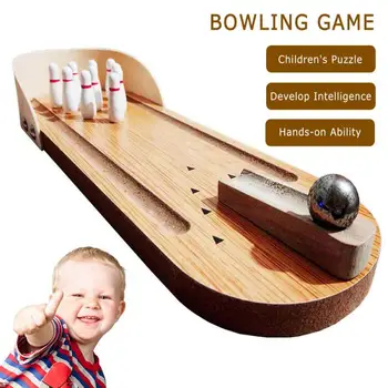 Bowling Mäng Puidust Mõtlemise Harjutus Küljest Silma Koordineerimine Vanema ja lapse Suhtlemist Õrn Värvide Tabel Mängud
