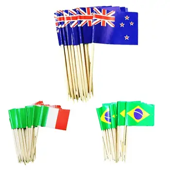Hambaork Lipud 100 Tk Toidu Lipud Cupcake Korjab Toidu-Grade Naljakas Puidust Hambaork Lipud Itaalia Väike Lipu Määrata Toidu Märgistus