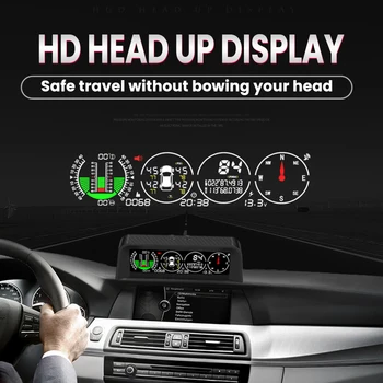 HD TPMS Smart Kalle Arvesti Uus Auto HUD Head-up Display GPS Speedmeter LCD Ekraan, Kõrge Resolutsioon Külje Kalde Nurk Andur