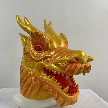 Hiina Kevadel Festival Lohe Pea Mask 12 Zodiac Lateks Loomade Mask Kostüüm Teater Teesklus Pool Tulemuslikkuse Halloween Prop