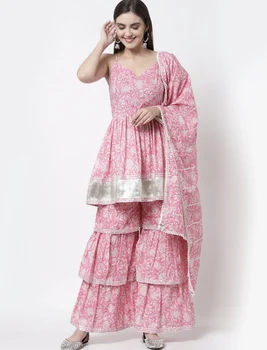 India traditsiooniline Kostüüm Pakistani Sari Naiste Elegantne Kleit Partei Rolli Mängib Varrukateta V-Kaeluse Serval Gabby Komplekt