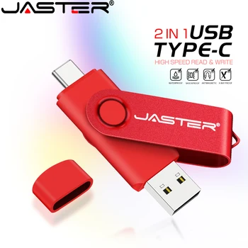 JASTER Plastikust USB 2.0 Flash Drive 128GB TYPE-C-Memory Stick 64GB 2 in 1 Pen Drive 32GB Pööratav U Disk 16GB Oranž Mälukaart