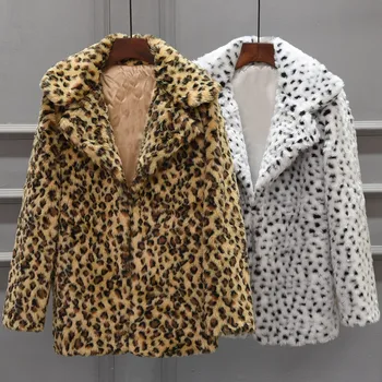Klassikaline Leopardi Mantel Naistele Karvased Outwear Vabaaja Overcoat Soe Fliis Jakk Naiste Mantel Talveks Sügis Naiste Riided