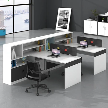 Kontorimööbel on minimalistlik, kaasaegne sektsioon, töötajate laua jaoks, 2/4, et 6 inimest, office desk 2 inimesed, rahandus