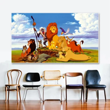 Lion King Filmi, Kunsti Lõuend Maali Plakat Trükkida. Cartoon Pilt Perekonna Seina Art Kids Sünnipäeva Kingitus
