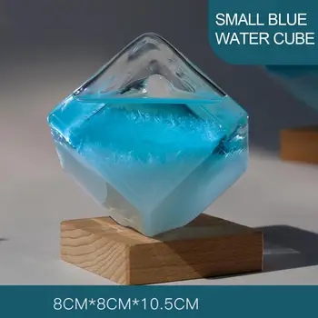 Loominguline Ilmateade Tormi Klaas Vett Cube Baromeeter Desktop Läbipaistev Kristall Pudel Sünnipäeva Kingitus Kodu Kaunistamiseks