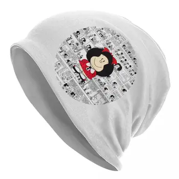 Mafalda Cartoon Quino Koomiksid Skullies Beanies Mütsid Unisex Talvel Soe Kudum Müts Mehed Naised Hip-Hop Müts Mütsid Väljas Suusa-Kork