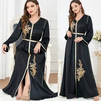 Must Abayas Naistele, Dubai Luksuslik 2023 Ramadan Moslemi Jalabiya Kleit Kauhtana Marocain Pulmad peokleidid Djellaba Femme