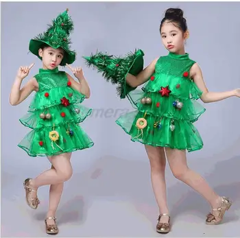 Naised, Tüdrukud, Lapsed, Lapsed Roheline Jõulupuu Ehted Riided Cosplay Rekvisiitide Müts Elf Fancy Kleidid