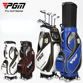 PGM Golf Standard Palli Kott Professionaalse Nahk PU Veekindel Golf Cart Klubi Turvapadi Suure Mahutavusega Pakett Koos Ratta QB100