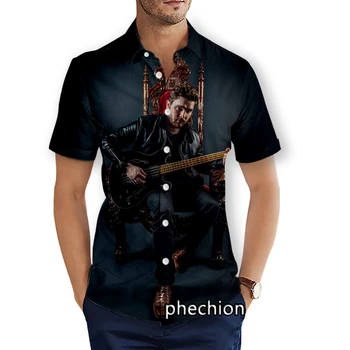 phechion Meeste Lühikesed Varrukad Beach Särgid Kuningliku Vere Bänd 3D Print Päevasärgid Fashion Streetwear Mehed Eesotsas X214