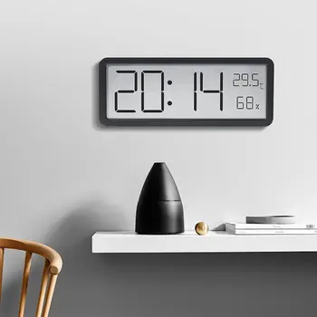 Plastikust Digital Wall Clock 2Colors LCD-Ekraani Töölaua digitaalkell Akutoitega Ajal Temperatuur