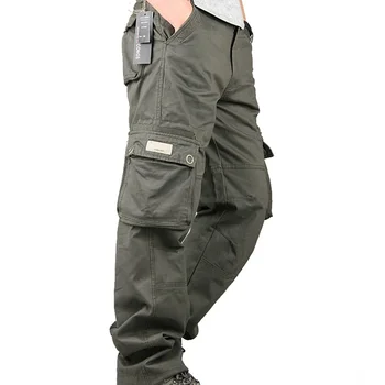 Puuvillased Cargo Püksid Meeste Vabaaja Pikad Püksid 2023 Uus Kevad Mitme Tasku Pantalon Homme Sõjalise Tactical Püksid Meeste Riided