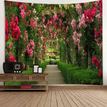 Roheline Taim, Lill, Maastiku Tapestry 3D Armas Tekk Seina Riputamise Kawaii Kodu, elutuba, Tuba Ühiselamus Magamistuba Decor Esteetiline Tapiz