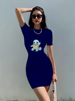 Seksikas Uued Kleidid Naistele 2023 Naiste Kleit Pokemon Cartoon Pikachu Y2k Suvel Elegantne Päris Pool Õhtul Ballile Mini