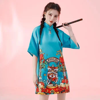 Sheng Coco Lahti Tüdrukud'Chinese Stiilis Qipao Kaasaegne Kleit Kleidid Vaba Aja Veetmise Suvel Uus Cheongsam Mood Kaasaegne Qi