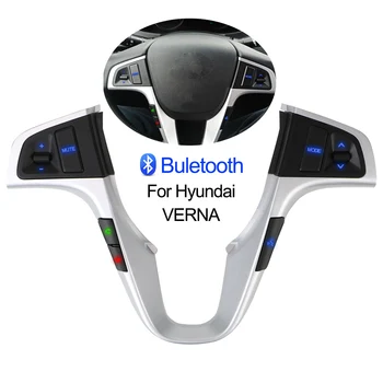 Sinine Taustvalgus Auto Rooli Kontrolli Audio-Raadio Mängija Lüliti Nupud, Bluetooth Auto Tarvikud Hyundai VERNA SOLARIS