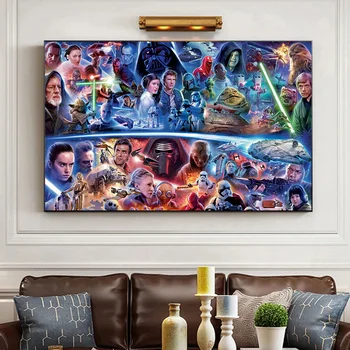 Star Wars Filmi Tegelased Plakati Printimine Elutuba, Magamistuba Disney Filmi Lõuendile Maali Seina Art Peace Home Decor Cuadros