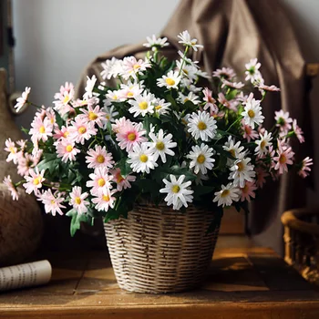 Tehislilled Taimed 35cm Sun Flower Värvikas Väike Daisy Siidist Lilled Home Garden Teenetemärgi Chrysanthemum Pulmapidu