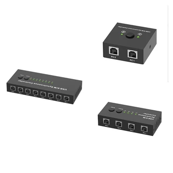 USB K/M Sünkroonne Töötleja KVM Switch Mitu arvutit Jagada 1 Komplekt Hiir Ja Klaviatuur