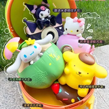 Uued Sanrio Kawaii Hello Kitty Allveelaeva Elektriline Ventilaator Mänguasi Cinnamoroll Kookospähkli Vee Pudel Kuromi Kaamera Pompompurin Music Box