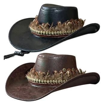 Uus Lääne Kauboi Müts Sulg Kauboi Müts Unisex Foto Rekvisiidid Mitmekülgne Mägironimine Müts Käsitöö Cowgirl Müts