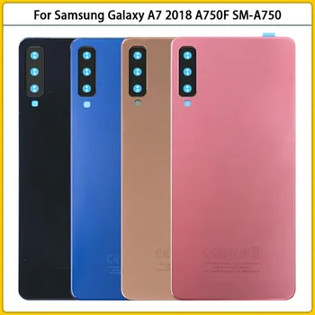 Uus Samsung Galaxy A7 2018 A750 A750F SM-A750 Aku tagakaas A750 Tagumine Uks Klaasist Paneel, Eluaseme Juhul Kaamera Objektiiv Asendada