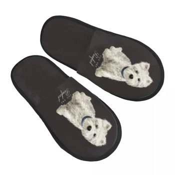 Westie West Highland sandal rumah anjing Terjer, sepatu sandal selop Hotel busa memori lembut wanita