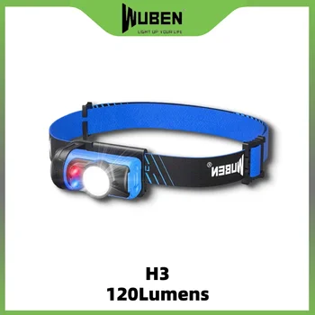WUBEN H3 LED Esilatern 120Lumens Koos P8 LED 7 Tööpäeva Režiimid HardLight 360° Reguleeritav Mini Esitulede Jaoks Outoor Valgustus