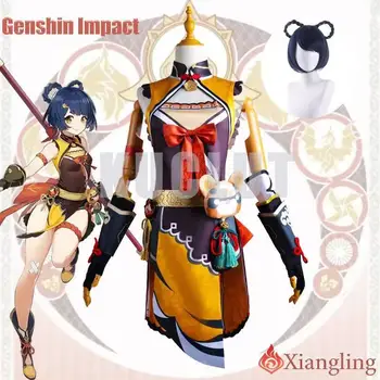 Xiangling Cosplay Kostüüm Genshin Mõju Täiskasvanud Karneval Ühtne Anime Halloween Kostüümid Maskeraad Naiste Mäng