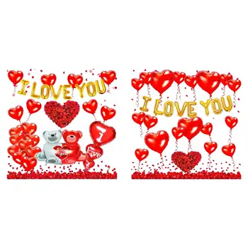 Ystävänpäivä Pool Õhupallid Romantiline Taust Roosi Kroonlehed Lille Erilist Öö Pulm Uus Aasta Valentines Päev Puhkus